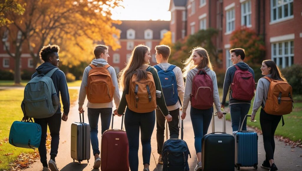 students heading back to cardiff university